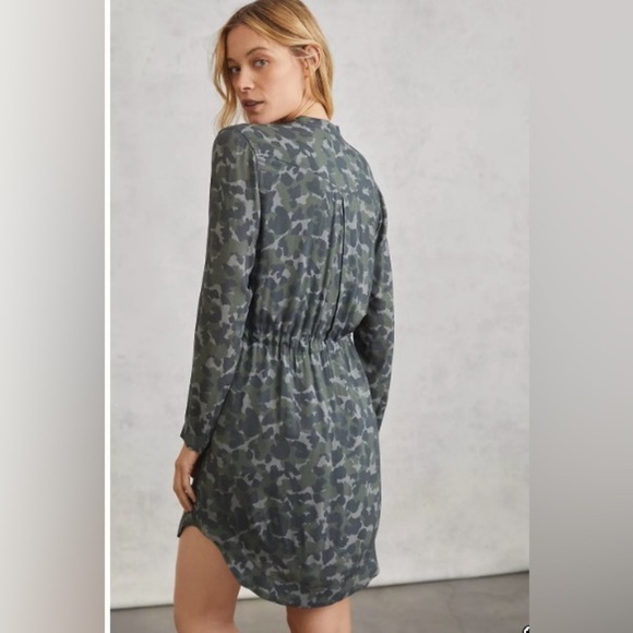 Anthropologie Cloth & Stone Nina Camo Mini Shirtdress - Picture 3 of 12